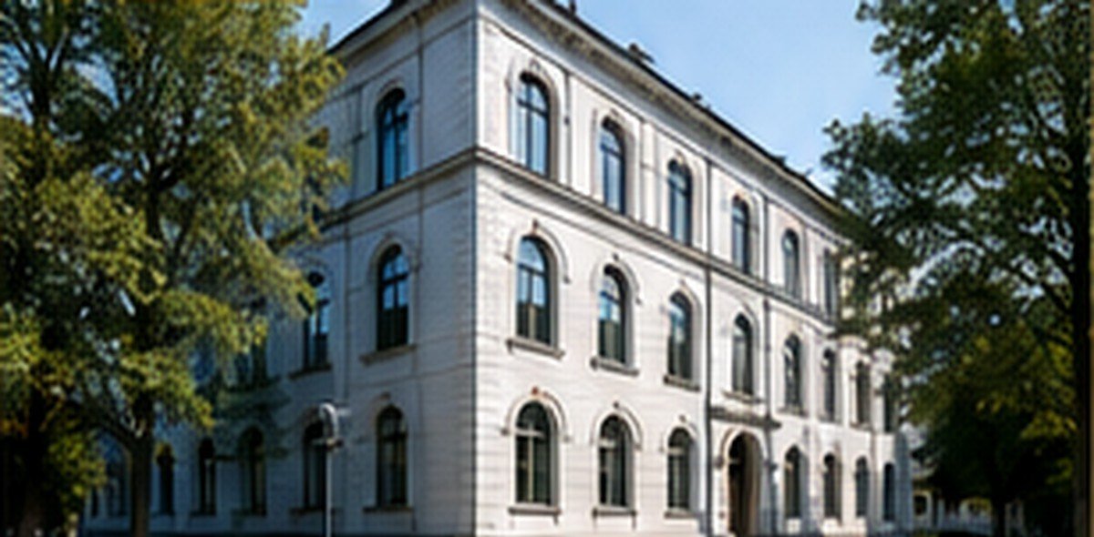 Erfundenes Bildungsgebäude der Alpenblick Akademie