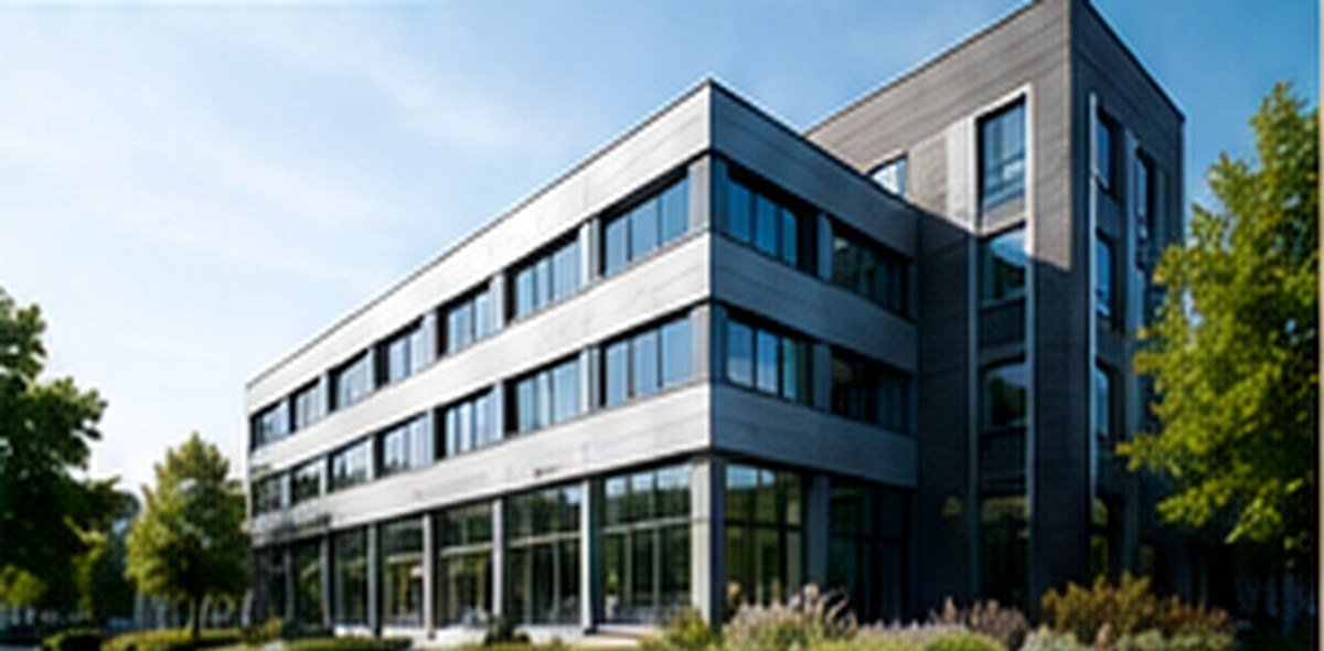 Erfundener moderner Campus der NovaCampus Akademie